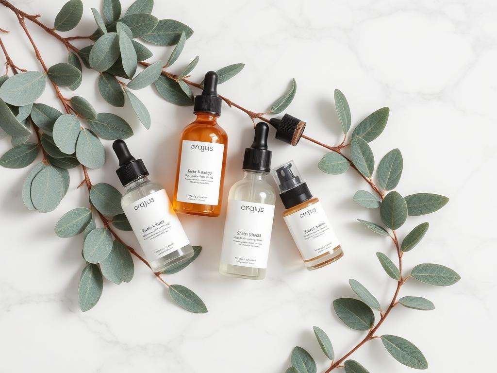 Result generated with the prompt: Clean flat-lay for a skincare line
