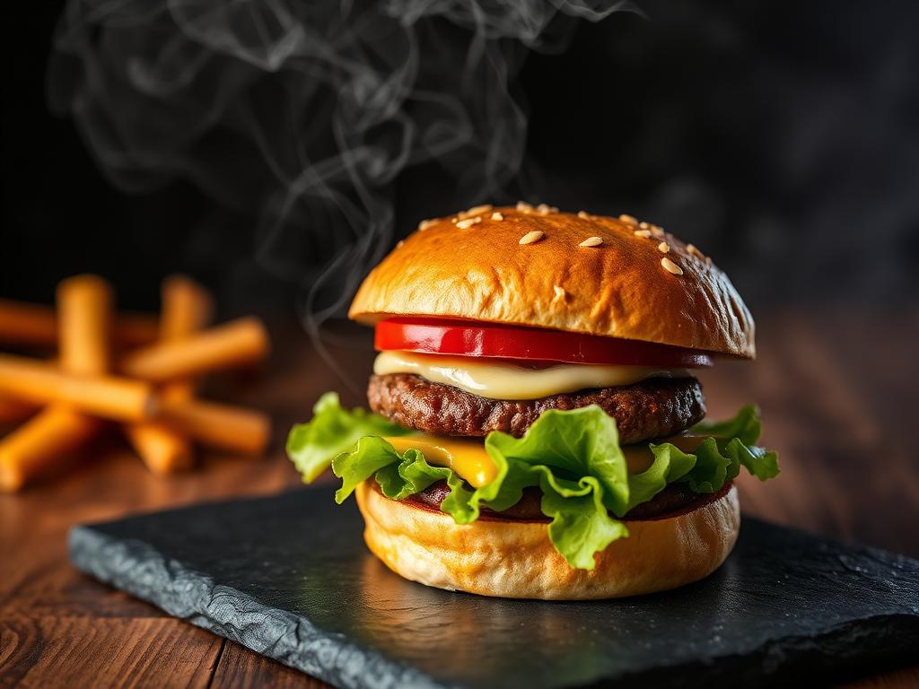Result generated with the prompt: Hero food shot with steam